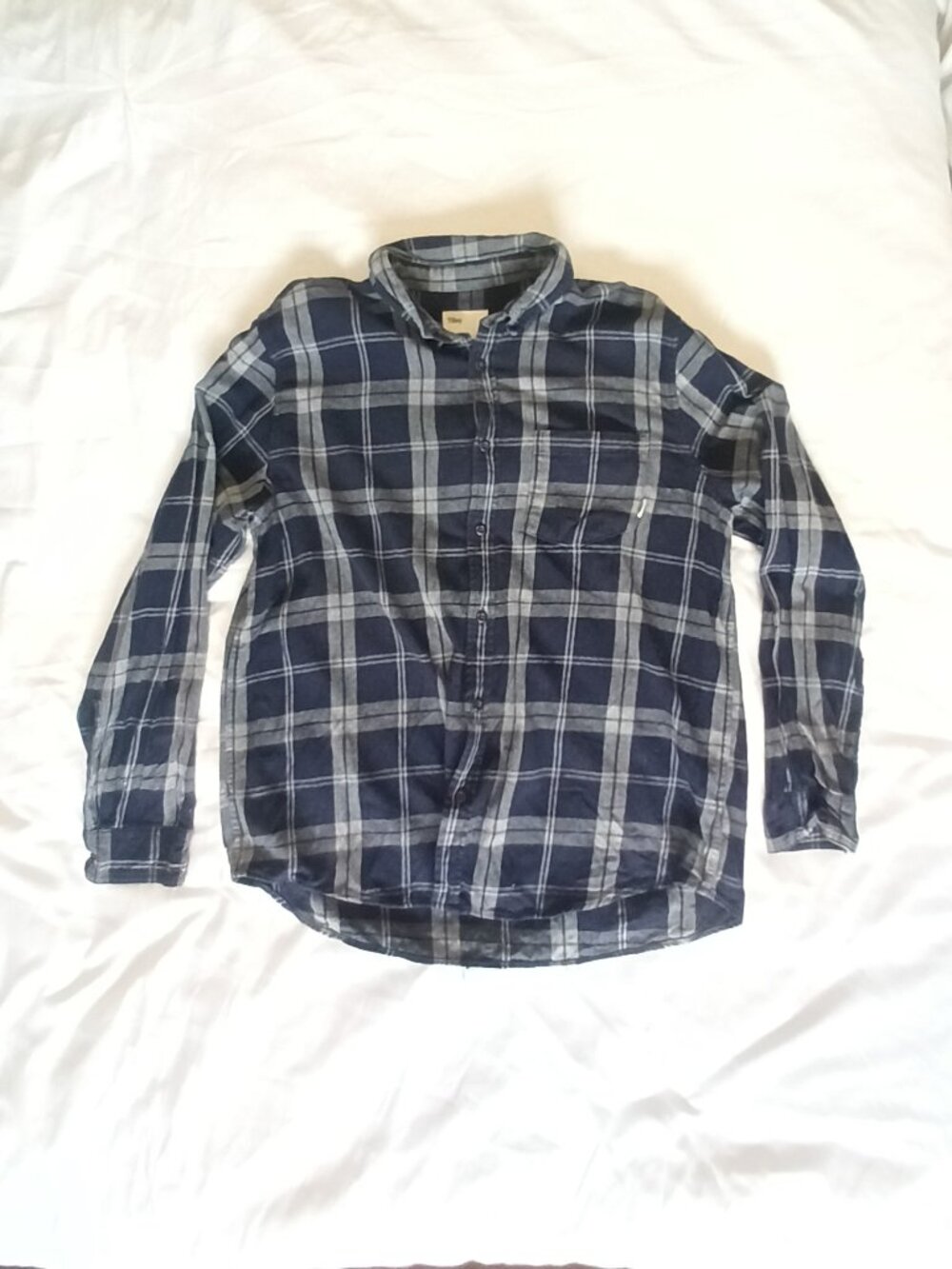 Tilley flanel plaid navy blue XL shirt